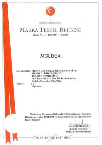 MOLDEX marka tescil belgesi