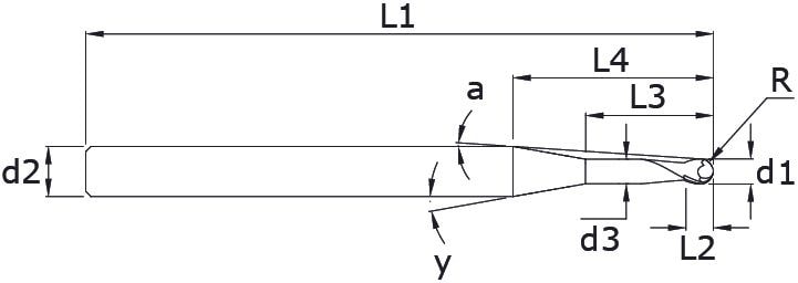 Karbür Küre Freze - Mini – Teknik çizim