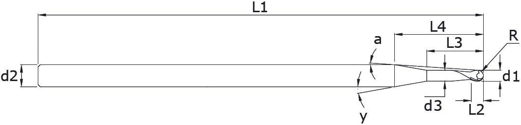 Karbür Küre Freze - Mini Uzun – Teknik çizim