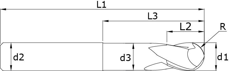 Karbür Küre Freze - Moldex – Teknik çizim
