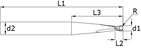 Karbür Küre Freze - Performance Uzun – Teknik çizim