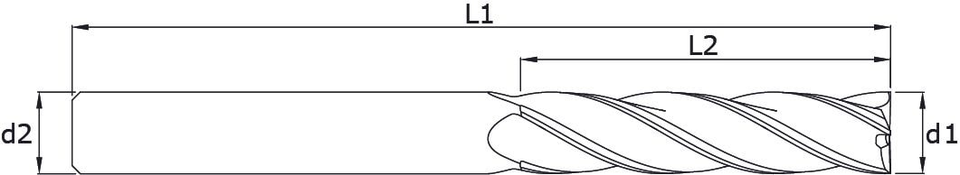 Karbür Freze - Uzun – Teknik çizim