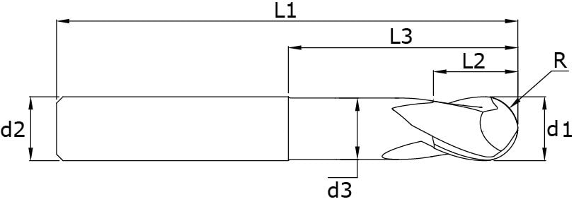 Karbür Küre Freze - Almold – Teknik çizim