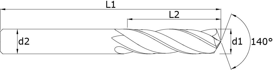 Karbür Senker – Teknik çizim