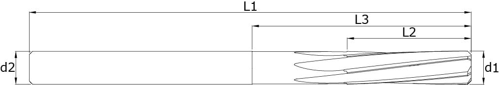 Karbür Rayba - Uzun – Teknik çizim